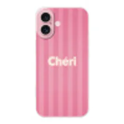 Gestreept - Roze - Chéri Apple iPhone 16 klein -3d