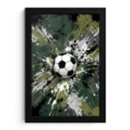 Voetbal - Verf - Spetters - Groen fotolijst zwart zonder passe partout klein -3d