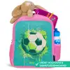 Voetbal - Verfspatten - Groen - Blauw Kinderrugzak - Roze middel -inhoud_NL