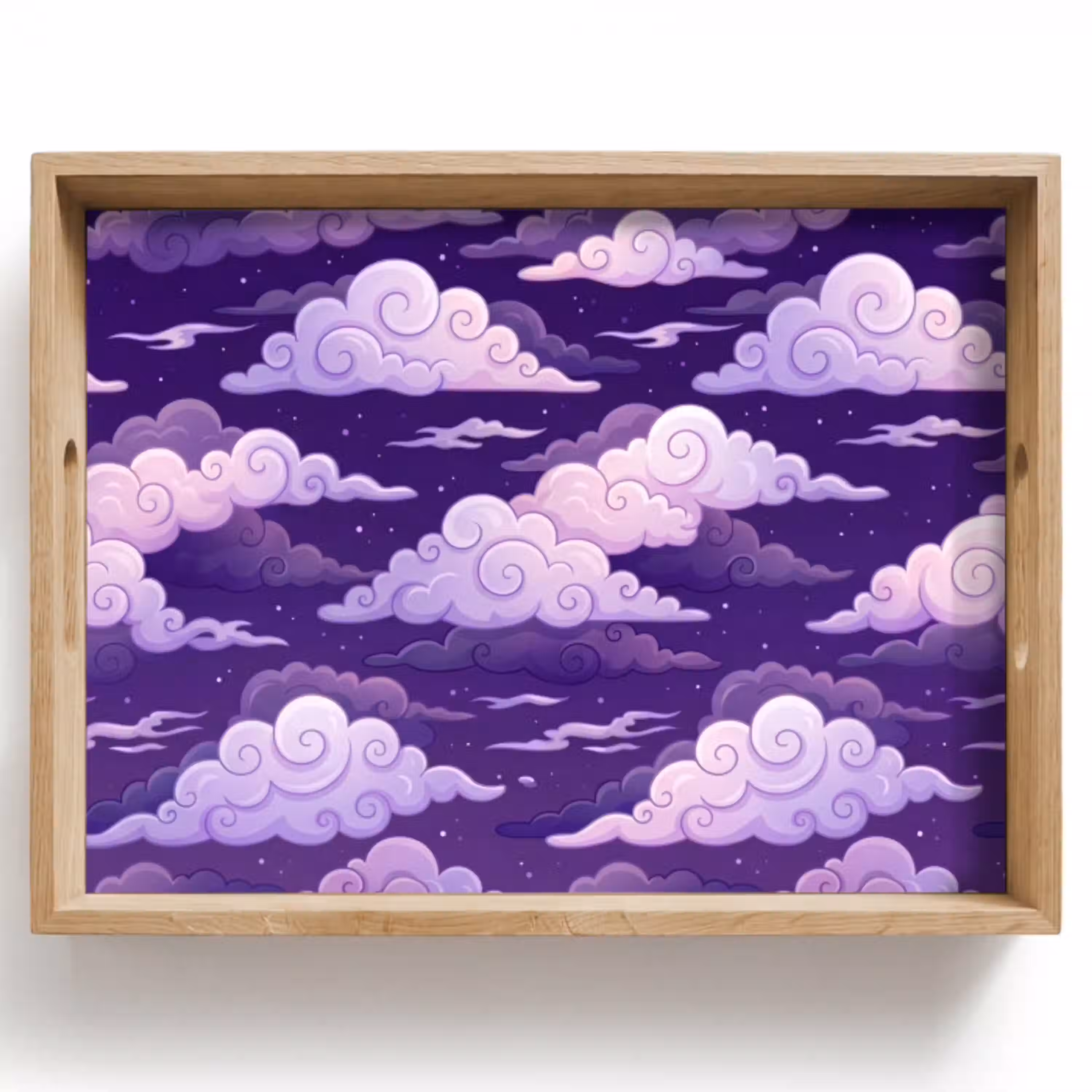 Wolken - Nacht - Natuur - Abstract - Paars Dienblad Rechthoek middel -z3d_shopping