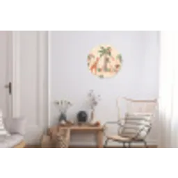 Dieren - Tropisch - Safari - Kleurrijk Wandcirkel aluminium klein -woonkamer