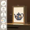 Theepot - Kleurrijk - Bloemen Light Box met kabel (Tafellamp) klein -USP_NL