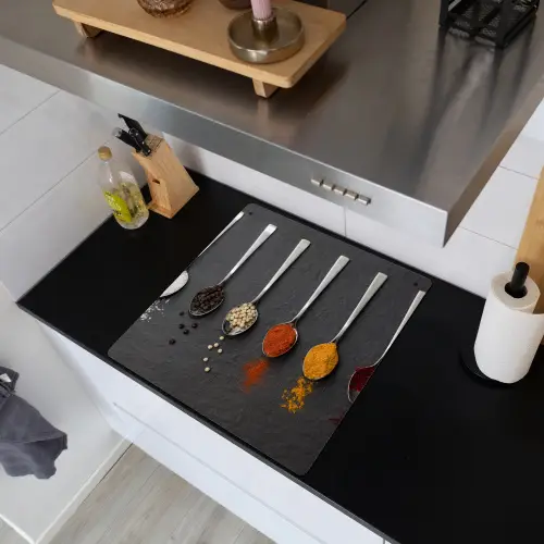 Specerijen - Lepels - Tafel - Rustiek - Kruiden Inductie beschemer met haakjes middel -sfeer1