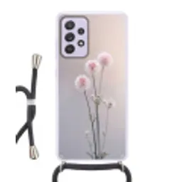 Bloemen - Bollen - Roze Hoesje Samsung Galaxy A52 5G met koord klein -3d
