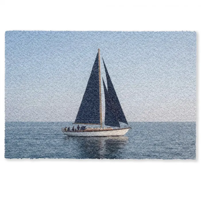 Zeilboot - Zee - Blauw Deurmat klein -zkaufland3d