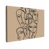 Gezichtenzee - Lijntekening - Abstract canvas 2cm klein -z3d