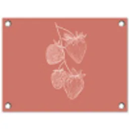 Minimalistisch - Illustratie - Aardbei - Tak tuinposter los doek klein -3d