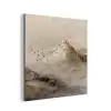 Berglandschap - Mist  - Penseelstreken aluminium wit klein -3d