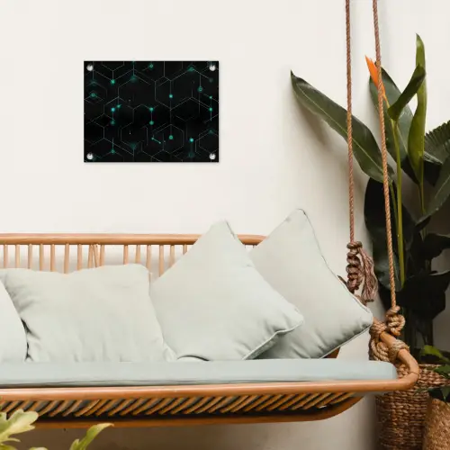 Gaming - Netwerk - Blauw - Punten - Patroon tuinposter los doek klein -sfeer7