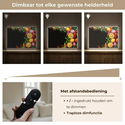 Citroenen - Peper - Kruiden - Graffiti - Verf - Abstract Light Box met batterij (Wandlamp) middel -USP_dimbaarNL