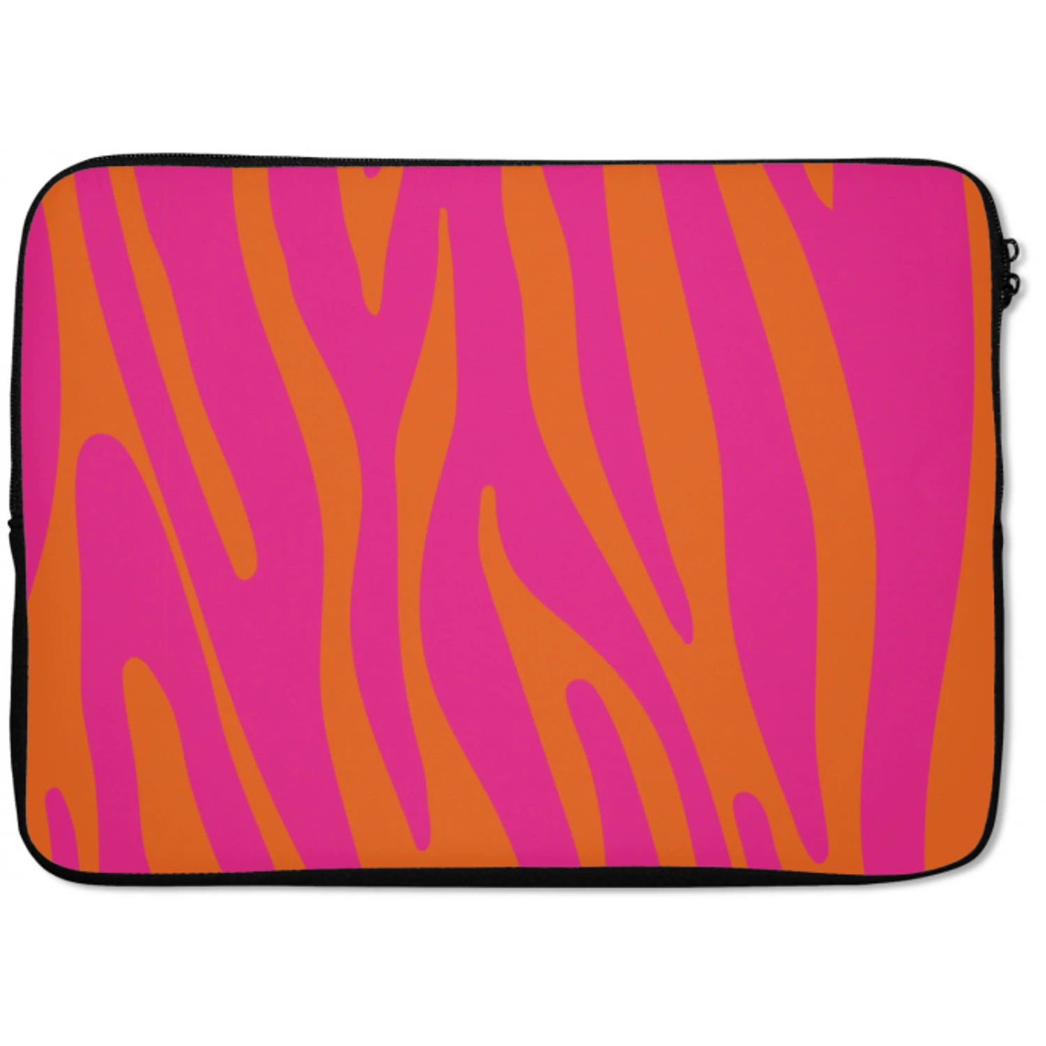 Zebraprint - Roze - Oranje - Dierenprint laptophoes neopreen klein -zkaufland3dotto