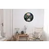 Glasstukjes - Leliebladeren - Vis - Oranje Wandcirkel aluminium klein -woonkamer