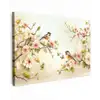 Takken - Bloemen - Vogeltjes - Roze Tuinposter op houten frame 2 cm dik klein -3d