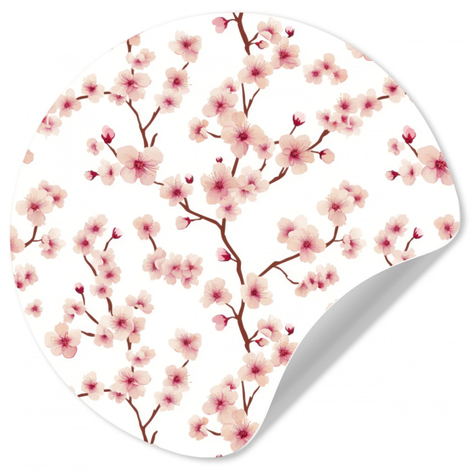 Kersenbloesem - Takken - Roze Wandcirkel behangsticker klein 186 -3d