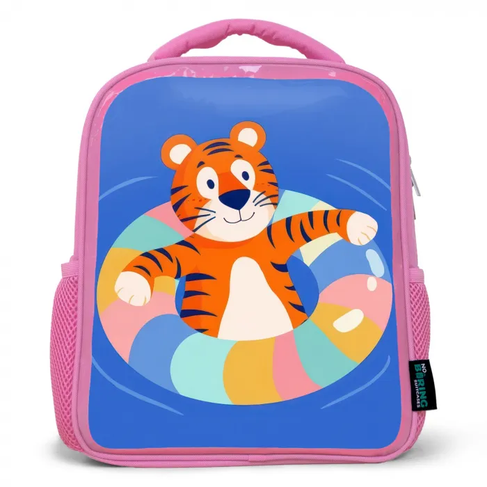 Tijger - Zwemband - Water Kinderrugzak - Roze middel -3d
