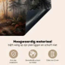 Bospad - Herfstbladeren - Natuur - Schilderachtig - Oranje Inductie beschemer met haakjes klein -ky-onderkant-nl
