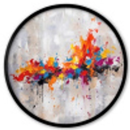 Abstract - Schilderij - Kleurrijk - Dynamisch Fotolijst rond zonder passe partout klein -3d