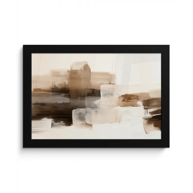 Penseelstreken - Abstract landschap - Rust fotolijst zwart zonder passe partout klein -3d