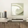 Abstract - Penseelstreken - Golven - Groen aluminium wit klein -sfeer1