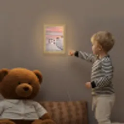 Meeuwen - Strand - Zee - Roze Light Box met kabel (Kinderlampje) klein -sfeer4a_kind