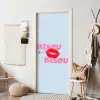 Lippen - Bisou - Blauw deurposter klein -sfeer6