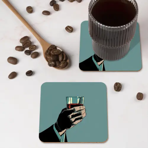 Arm - Glas - Pak - Blauw onderzetter kurk middel -sfeer2