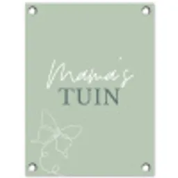 Mama's Tuin met Vlinder tuinposter los doek klein -3d