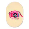 Camera - Memories - Roze - Geschilderd Wandcirkel Ovaal Glas middel -3d