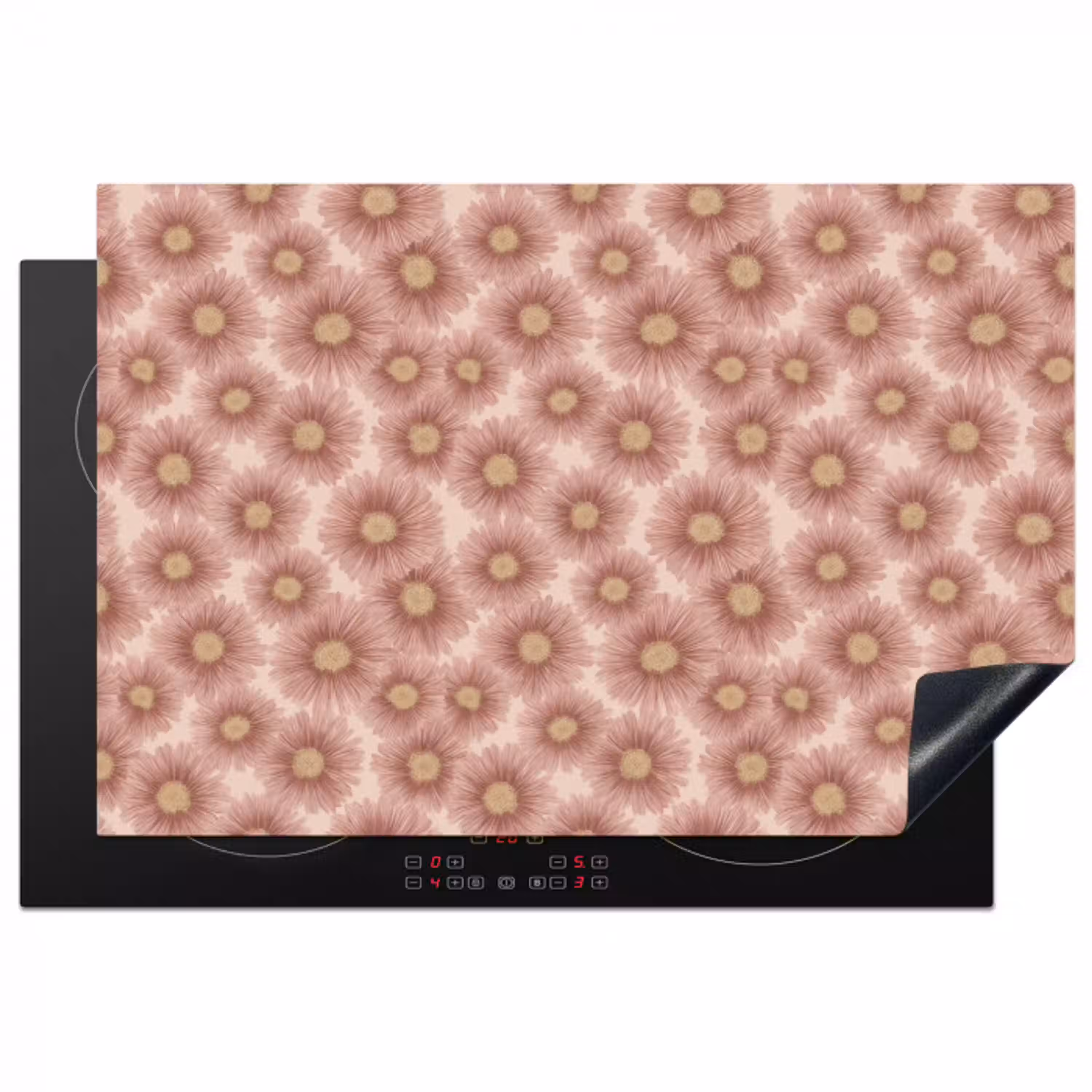 Gerbera - Bloemen - Roze Inductie beschermer vinyl 3mm klein 276 -3d