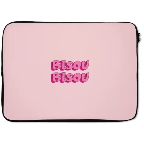 Bisou - Roze - Schaduw laptophoes neopreen klein -zkaufland3dotto