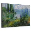 Bloemen - Meer - Bergen - Groen Textielframe - compleet frame klein -3d