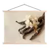 Vanille - Bloemen - Beige textielposter latten blank klein -3d