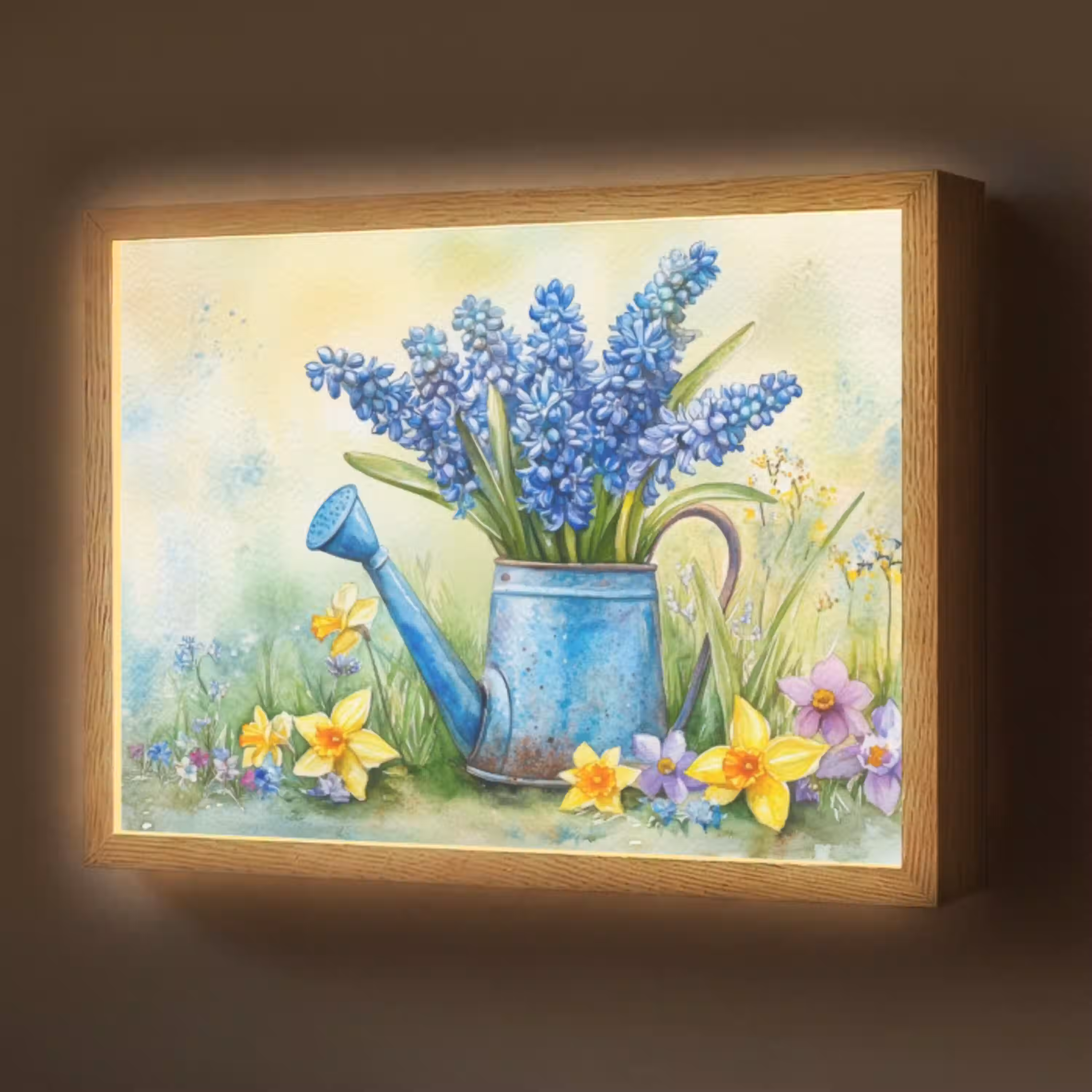 Gieter - Lavendel - Bloesems Light Box met batterij (Wandlamp) middel -z3d_website