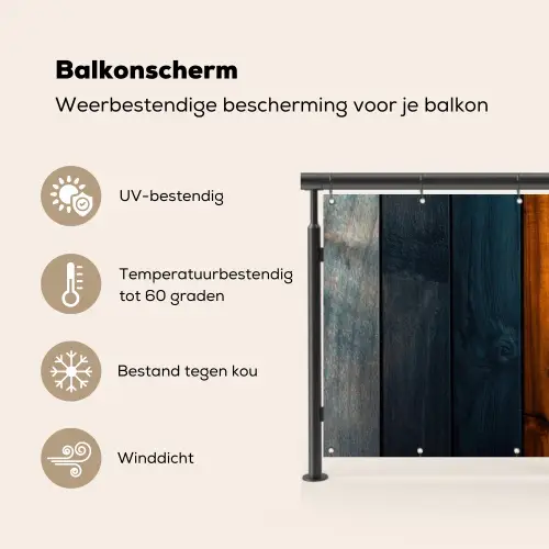 Hout - Planken - Donker - Warm Balkonbeschermer Duitsland klein -specs_NL
