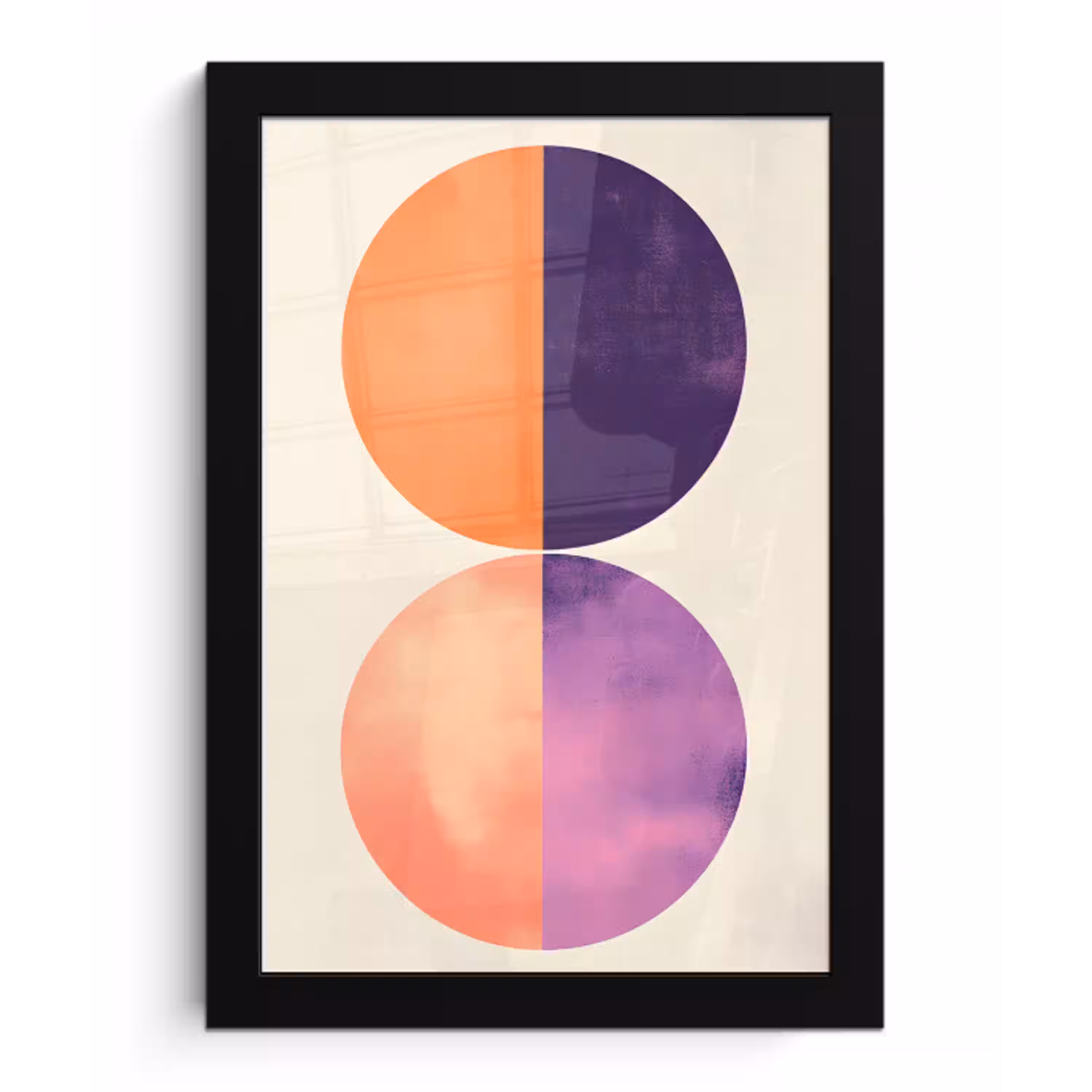 Abstract - Cirkels - Paars fotolijst zwart zonder passe partout klein -3d