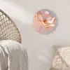 Glazen - Bloem - Roze Wandcirkel kunststof plaat 5mm dik klein -sfeer5