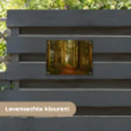 Pad door majestueus dennenbos tuinposter los doek klein -sfeer3