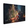 Kerstman - Haard - Donker canvas 2cm klein -z3d