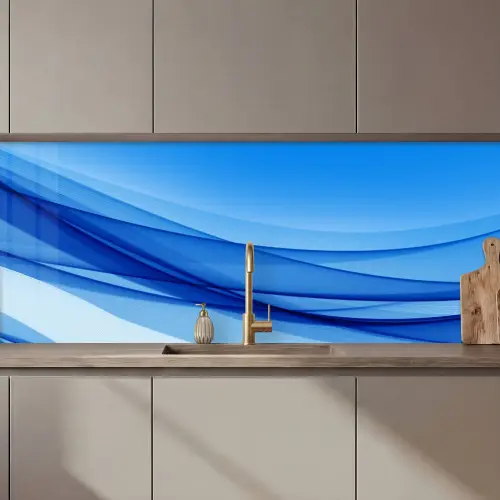 Golven - Helder - Blauw keuken achterwand 2 middel zz_3dshopping