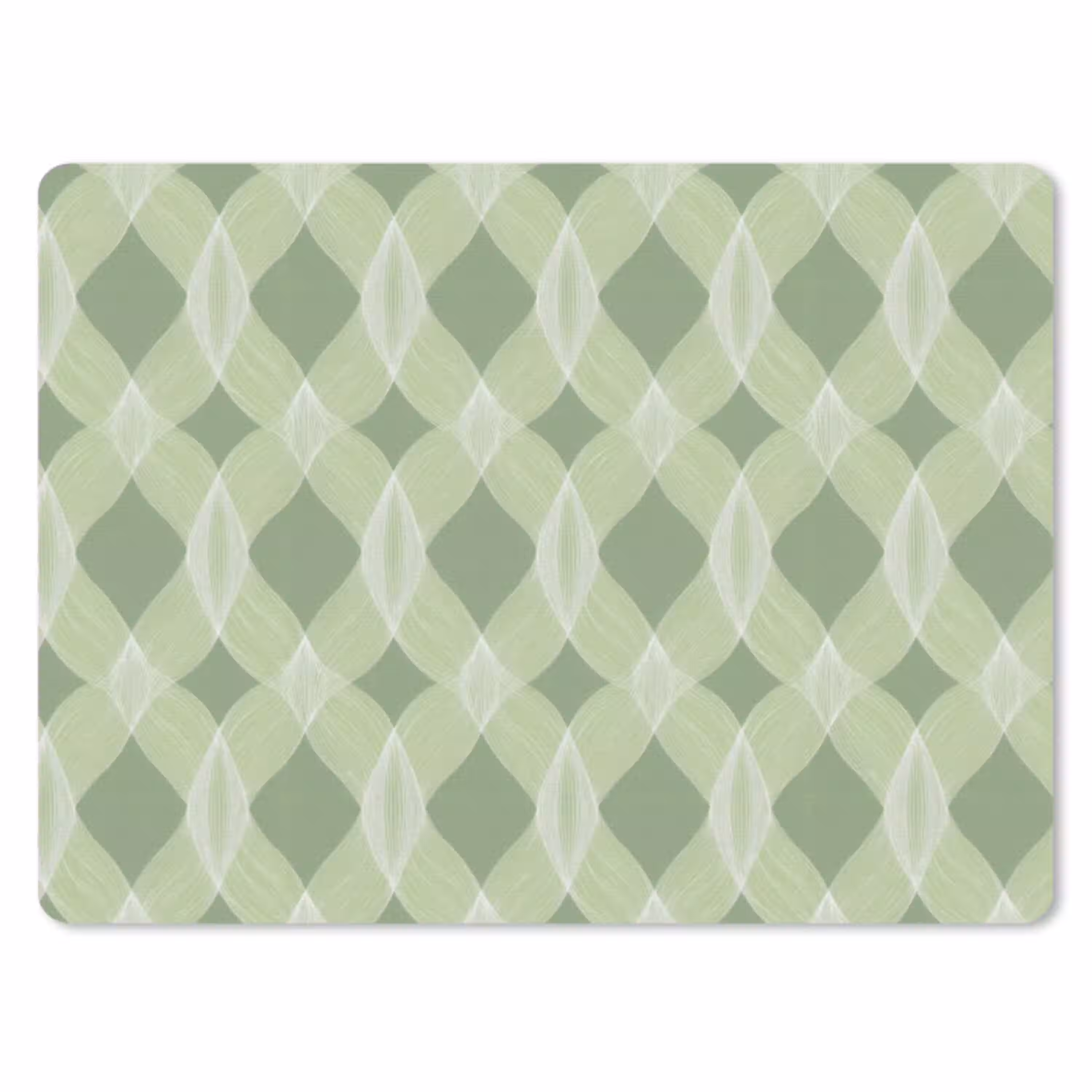 Saliegroen - Geometrisch - Organisch - Traliewerk - Patroon muismat rubber klein 262 -3d