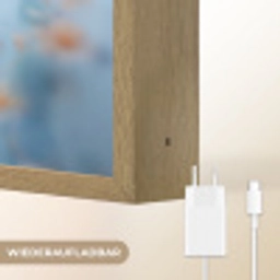 Fee - Bloemen - Sprookje - Blauw Light Box met batterij (Wandlamp) middel -USP_websiteoplaadbaarDE