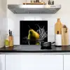 Peer - Fruit - Water - Zwart Inductie beschemer met haakjes middel -sfeer2