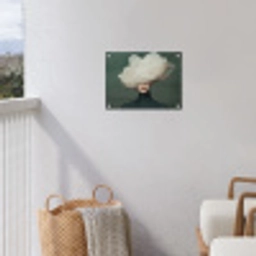 Hoed - Vrouw - Beige tuinposter los doek klein -sfeer8