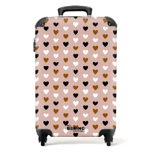 Driekleurige hartjesrijen NBS - Handbagage koffer - Volwassenen Unisex middel -productfoto_recht