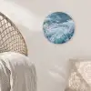 Golven - Oceaan - Blauw Akoestische PET Vilt - Rond klein -sfeer4