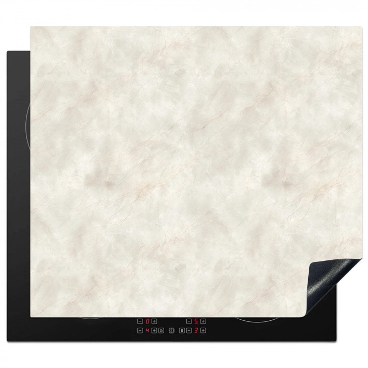 Crèmebeige - Marmer - Aders Inductie beschermer vinyl 3mm middel 274 -3d