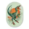Dino - Bladeren - Grafisch - Groen Wandcirkel Ovaal Forex klein -3d