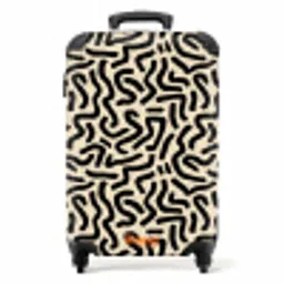 Abstract - Lijnen - Zwart NBS - Handbagage koffer - Volwassenen Unisex middel -productfoto_recht