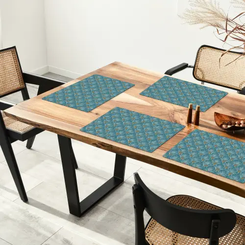 Symmetrisch - Patroon - Blauw Placemat vinyl groot 368 -zzsfeer4_Kitchenyeah-website
