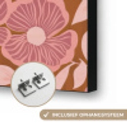 Sfeer - Bloemen - Roze Textielframe zwart klein 947 -USP_ophangsysteemNL